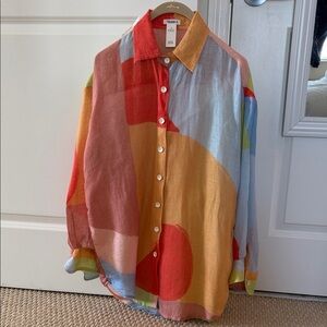 Vitamin A Multicolor Abstract beach cover shirt